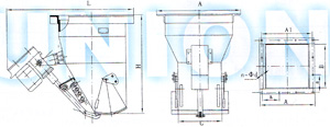 DHM、QHM电、气动弧门卸料器外形尺寸图